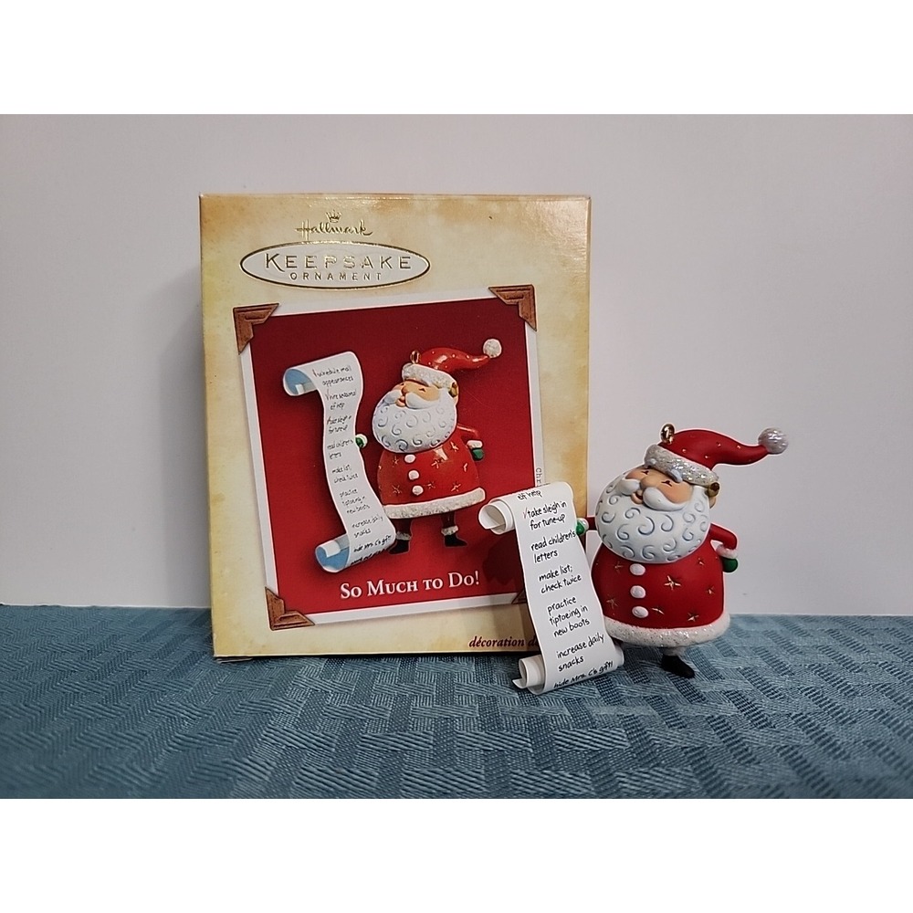 Hallmark Keepsake 2004 So Much to Do Santa Ornament Nello Williams PR3035 Box
